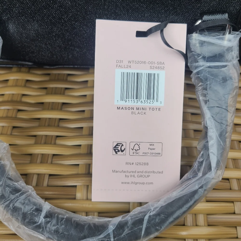 Paris Hilton Black Mini Satchel Bag Purse Structured Handles - Picture 13 of 14